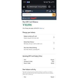 Amazon Japan Balance Account