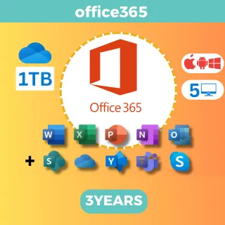 ❇️🔥Office 365 Business 3 Years|1TB OneDrive|Full App Access on 5 Devices (Windows, Mac, Android)|Personal Account App Downloads