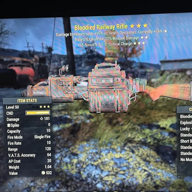 BE15 Railway Rifle - Fallout 76 Game Item - Gameflip
