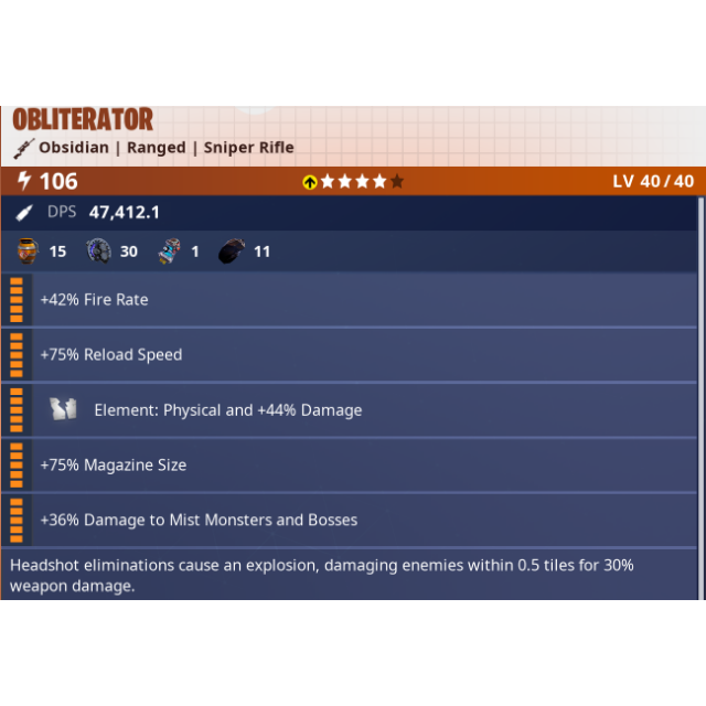 Obliterator 3x Max Perk 106 Physical In Game Items Gameflip - gallery