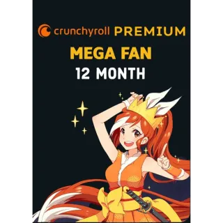 Crunchyroll Premium Mega Fan 1 Year