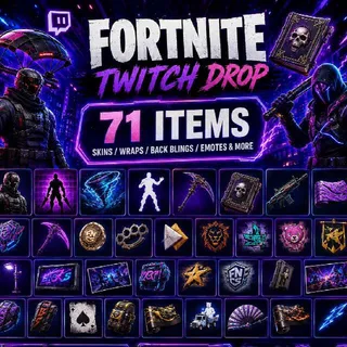 FORTNITE | TWITCH DROP | 71 ITEMS/SKINS/WRAPS
