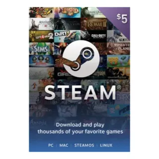 $5.00 STEAM GIFT CARD