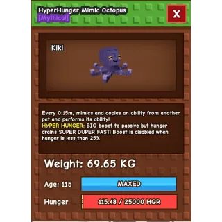 HYPERHUNGER MIMIC OCTOPUS 15S CD NO TOY