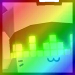 Huge Rainbow Techno Cat