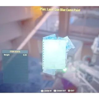 P: laser gun & blue camo paint