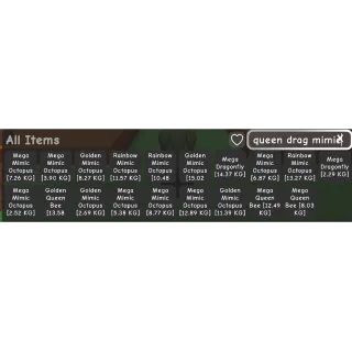 Mimic Queen Bee Dragon Fly Bundle GAG