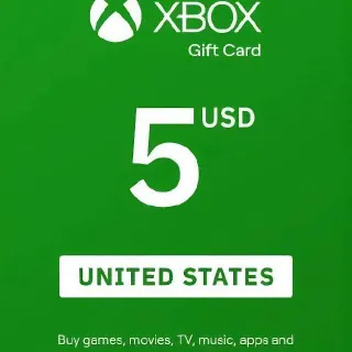 $5 Xbox Gift Card US – Instant Digital Code Delivery