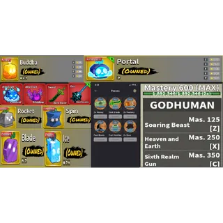 Blox Fruits Account Sanguine Art Ghoul Full gear+ all gamepass portal perm+buddha perm+Ghoul full gear and more+