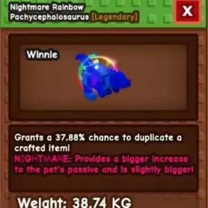 NIGHTMARE RAINBOW PACHYCEPHALOSAURUS 38KG+