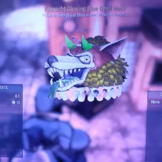 Glowing Blue Devil Mask