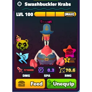 5* Swashbuckler Krabs Unit | Spongebob Tower Defense