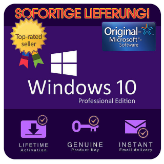 Instant Delivery Microsoft Windows 10 Professional Pro Retail