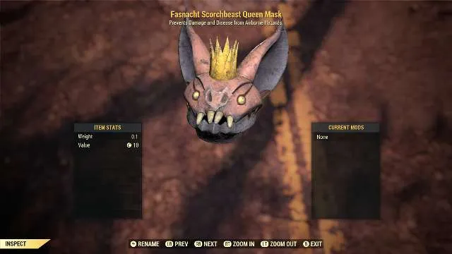 Apparel | Scorchbeast Queen Mask - Fallout 76 Game Items - Gameflip