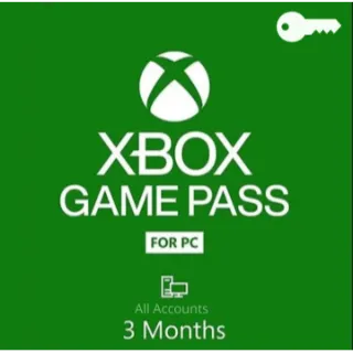 Xbox Game Pass PC 3 Month Key - India (FOR ANY ACCOUNT)