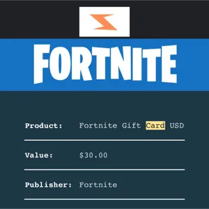 Fortnite: $30 Gift Card