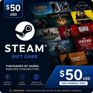 $50 USD Steam Gift Card US (8% Off)