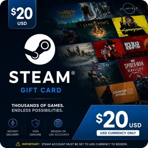 $20.00 USD Steam gift card