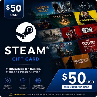 $50 USD Steam Gift Card US (8% Off)