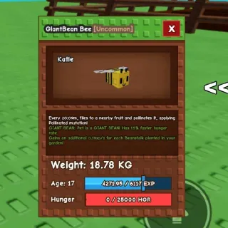 Giantbean Semi Titanic Bee (76Kg) Grow a Garden