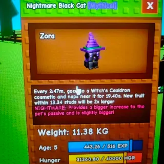 Nightmare Titanic Black Cat (83Kg) Grow a Garden