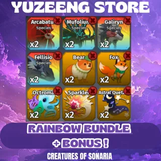 X2 RAINBOW BUNDLE CREATURES BUNDLE - Creatures of Sonaria Game