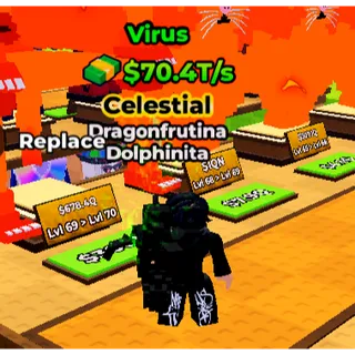 Kick a Lucky Block | 70.4T/s Virus Dragonfrutina Dolphinita 