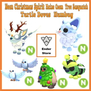 Neon Christmas Spirit Maine Tree Sasquatch 