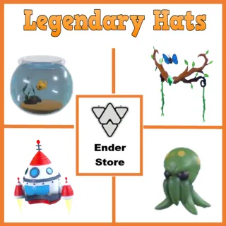 Rocket Ship, Kraken, Nature's Crown, Fishbowl Hat