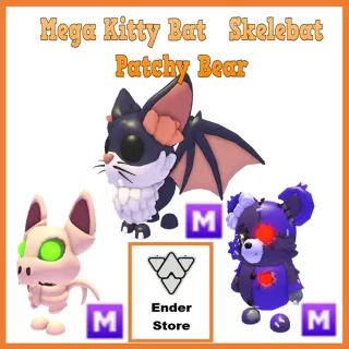 Mega Kitty Bat Skelebat Patchy Bear