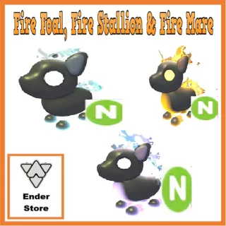 Fire Foal Neon, Fire Stallion Neon & Fire Mare Neon