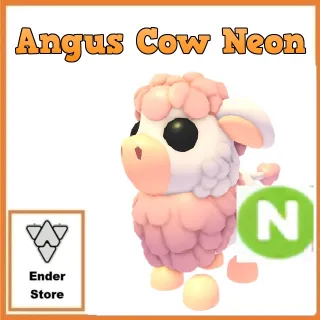 angus cow neon