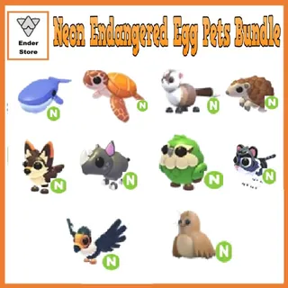 Neon Sea Turtle Whale Mexican Wolf  Endangered Egg Pets