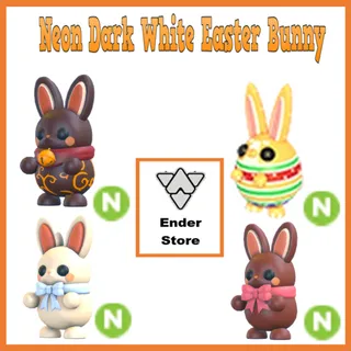 Neon Dark White Choccy Easter Bunny