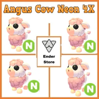 angus cow neon