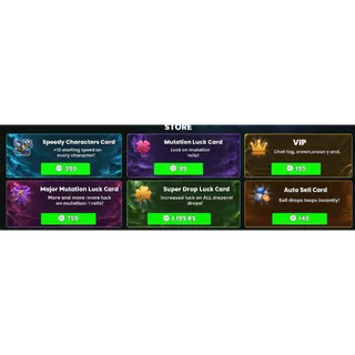  My Anime Mine -All Gamepasses(speedy characters - mutation luck- major mutation luck- super drop luck- vip - auto sell)