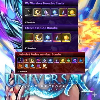 Universal Tower Defense X - We Warriors Have No limits + Merciless God Bundle + Unrivaled Fusion Warriors Bundle
