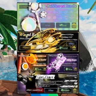 Fisch - Bubblecrest Bundle + Winged Royalty + fierce sushi + Kitty keys + Antimatter