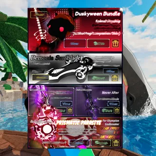 Duskyween Bundle + Demonia surfblade + Toothly Interstellar + Never After + Prismatic Parasite