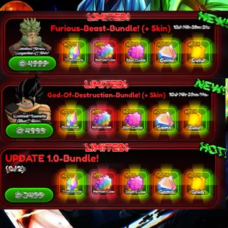 ANIME SQUADRON - Furious Beast Bundle + God of destruction bundle + 2x update 1.0 Bundle