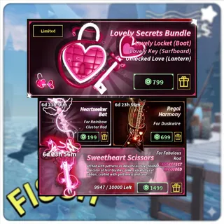 Fisch - Heartseeker Bat + Regal Harmony + Sweetheart Scissors + Lovely Secrets Bundle