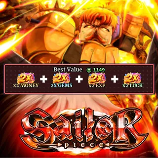 Sailor Piece - x2 money + x2 Gems + x2 EXP + x2 Luck (1149R)