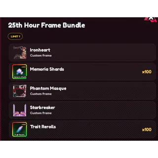 Anime Vanguards: 25th Hour frame Bundle 