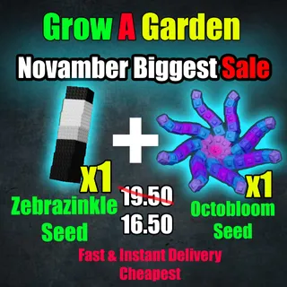 Grow a Garden - [ Zebrazinkle Seed + Octobloom Seed ]