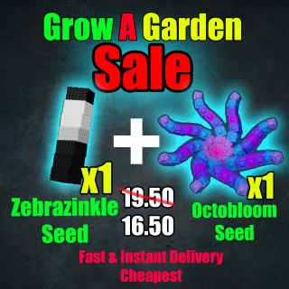 Grow a Garden - [ Zebrazinkle Seed + Octobloom Seed ]