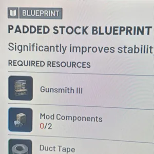 PADDED STOCK BLUEPRINT