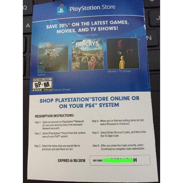 valid playstation store discount code
