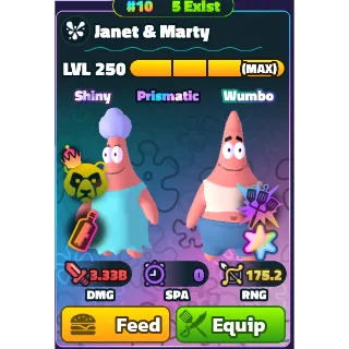 Janet & Marty (SW)(SS)(NC)(HDS)(LV250)(MAX)(Rainbox Tag #10) - Spongebob Tower Defense