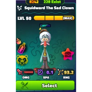 Squidward Sad Clown (Gold Tag #242) - Spongebob Tower Defense