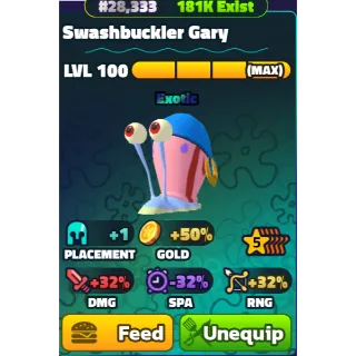 Swasherbuckler Gary (5star)(LV100) - Spongebob Tower Defense